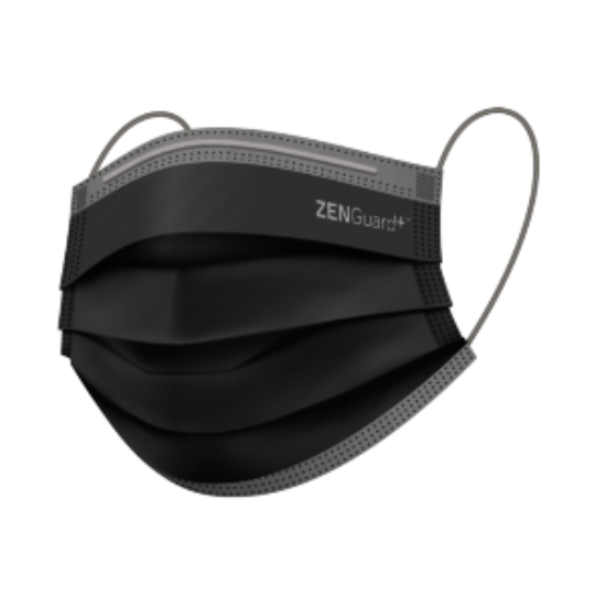 CAREGuard+™ with ZenGUARD™  Medical Use Disposable 4ply Black Mask‐ Adult (2 boxes per order Min.)